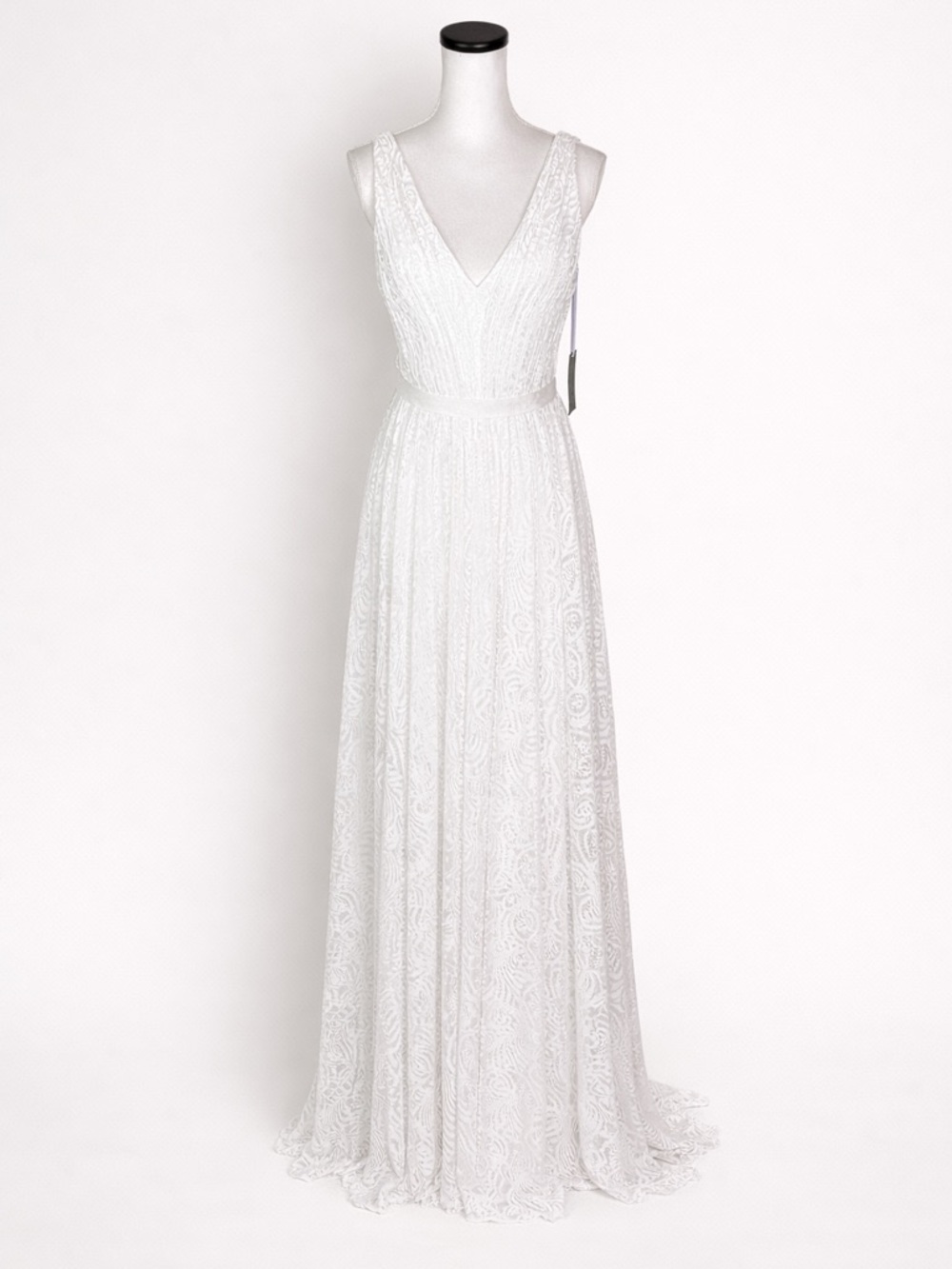 Vera Wang NWT White Lace Maxi Dress Sz 2 Bridal Destination Wedding Elopement - Picture 3 of 15